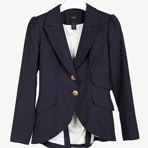Smythe Navy Wool Twill Equestrian Blazer - Picture 1 of 8